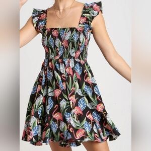 Umgee Floral Flamingo Mini Dress
